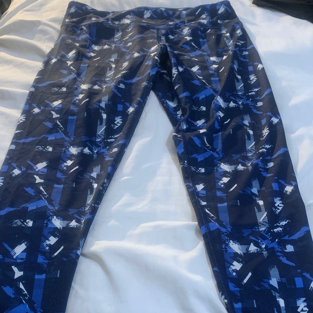 90 Degree By Reflex Kids Blue Abstract Leggings